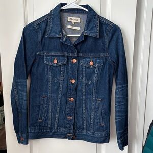 Madewell Dark Blue Jean Jacket with Copper Accents